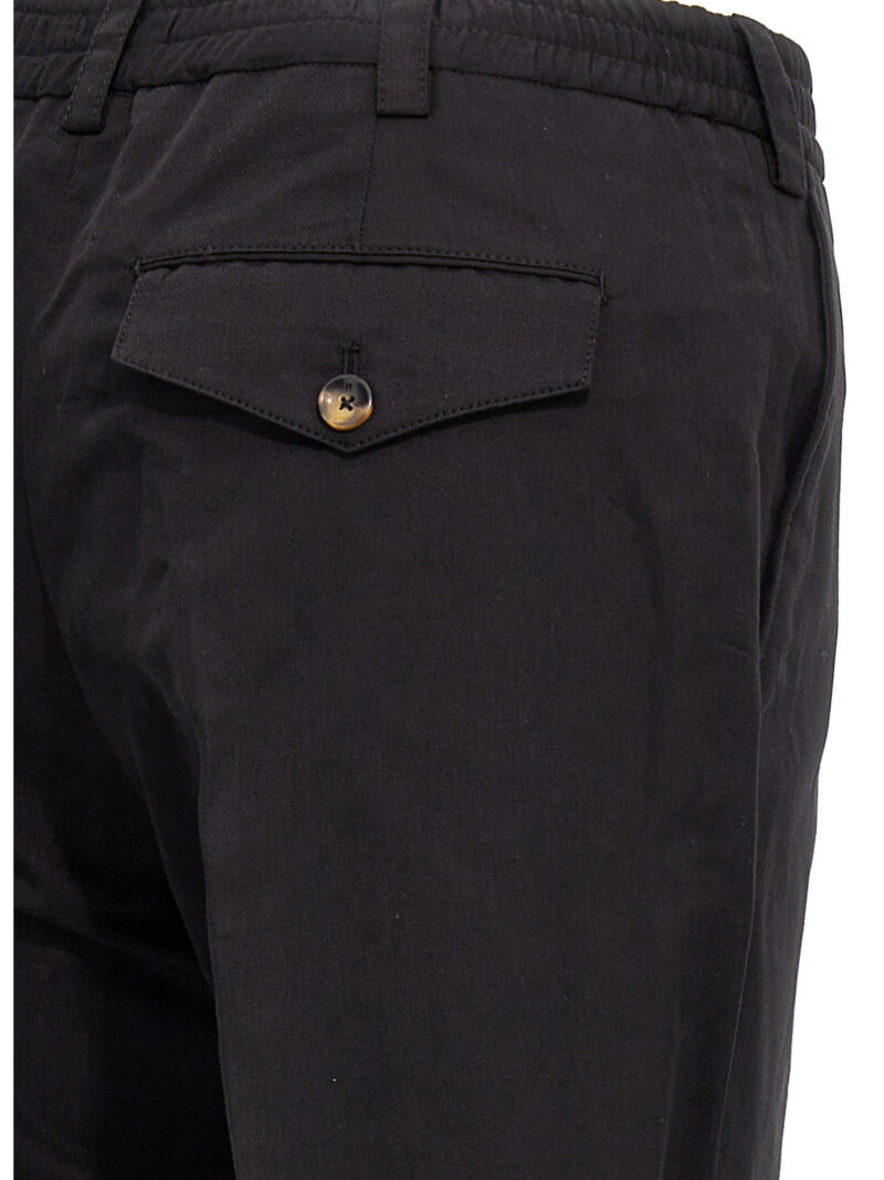 Pantalone 'Rebel' 60%cotton 40%linen PT TORINO Black