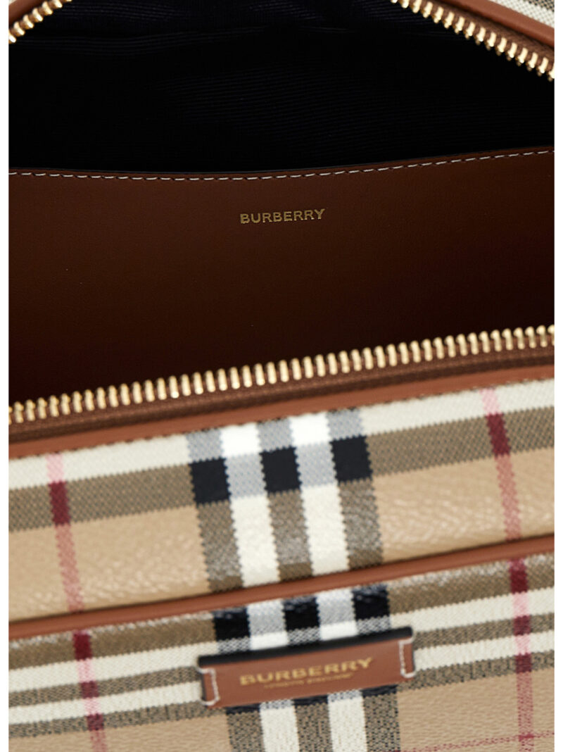 'Check' beauty bag 71% polyurethane 16% polyester 12% cotton 1% acetate BURBERRY Beige