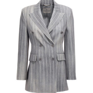 Plastered double breast blazer jacket ERMANNO SCERVINO Gray