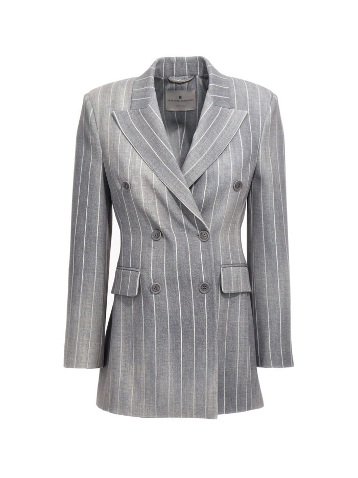 Plastered double breast blazer jacket ERMANNO SCERVINO Gray