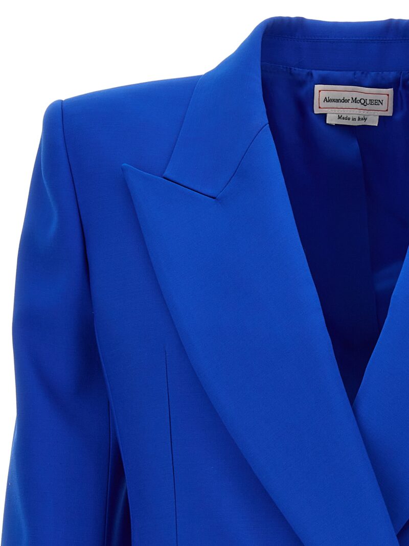 Double breast wool blazer jacket Woman ALEXANDER MCQUEEN Blue