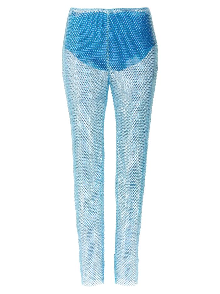 Sequin mesh pants GIUSEPPE DI MORABITO Light Blue