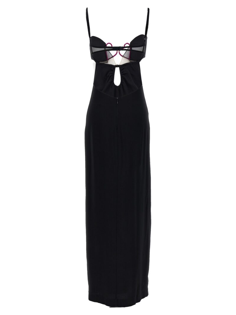 'Heart Bra' long dress NDSS23DR132BLACK NENSI DOJAKA Black