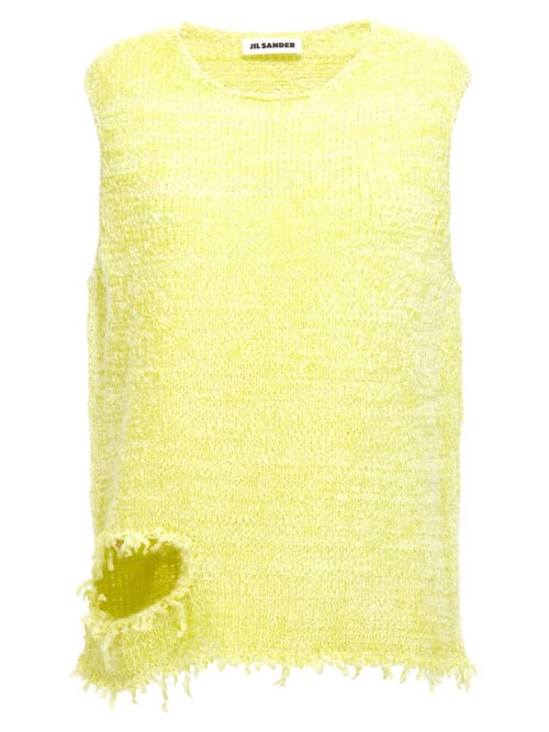 Destroyed chenille vest JIL SANDER Yellow