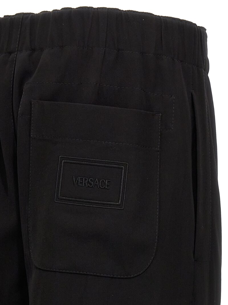 Twill pants 65% viscose 35% cotton VERSACE Black