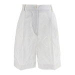 Embroidered linen bermuda shorts KITON White