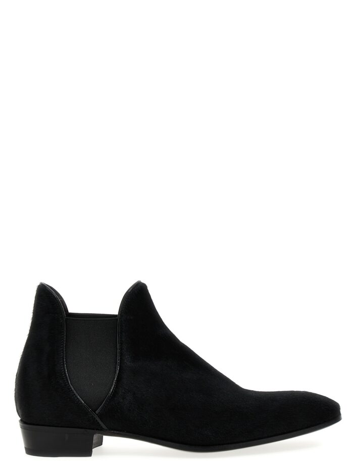 Calf hair ankle boots LIDFORT Black