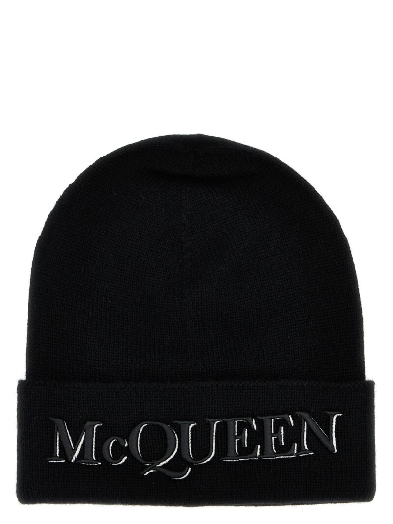 Logo embroidered beanie ALEXANDER MCQUEEN Black