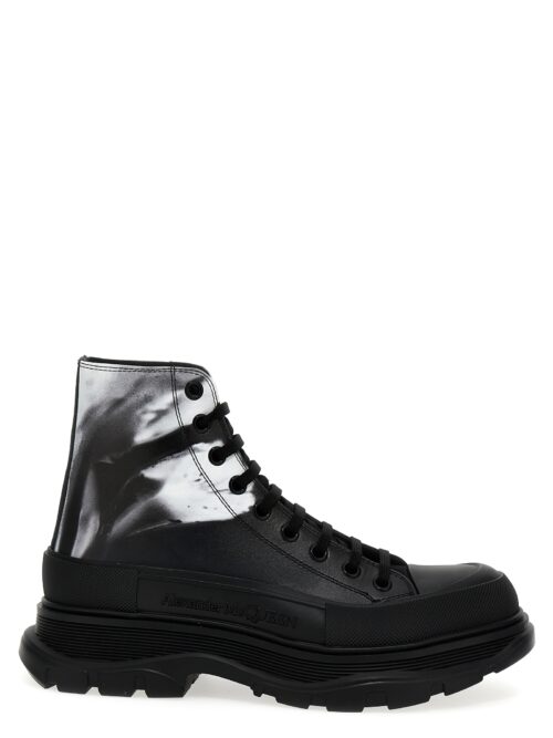 Tread Slick Solarised Flower ankle boots ALEXANDER MCQUEEN White/Black