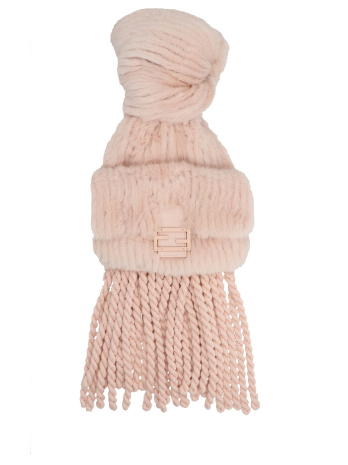 Mink and wool scarf FENDI Pink