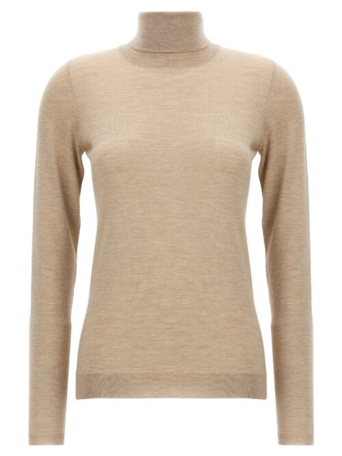 Glitter turtleneck sweater BRUNELLO CUCINELLI Beige