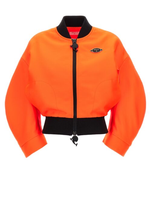 Neon logo bomber jacket EMILIO PUCCI Orange