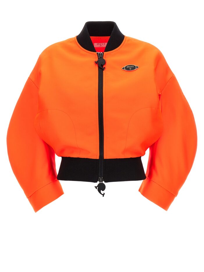 Neon logo bomber jacket EMILIO PUCCI Orange