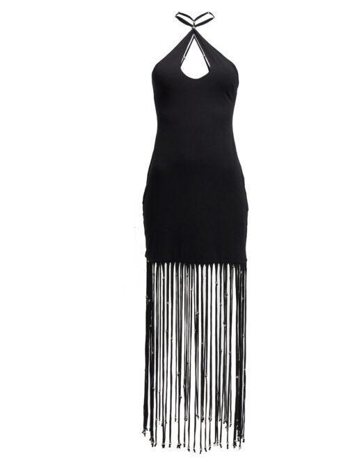 Sunday capsule bead fringed dress ROTATE BIRGER CHRISTENSEN Black