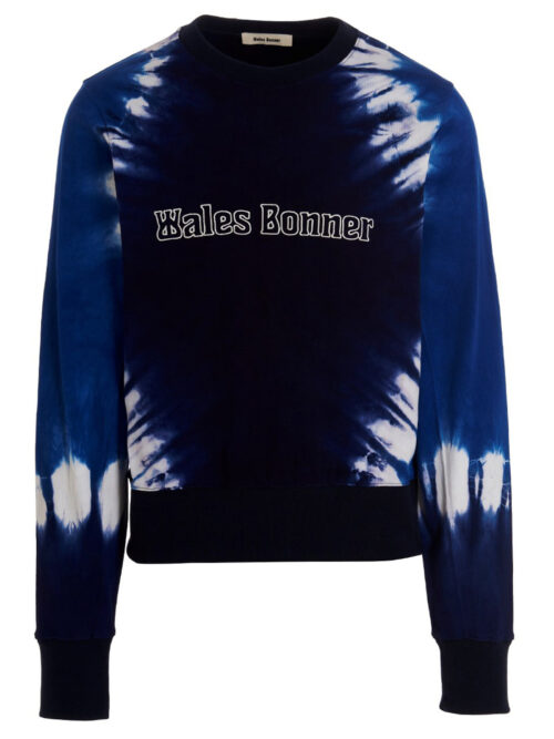 Logo embroidery tie dye sweatshirt WALES BONNER Blue