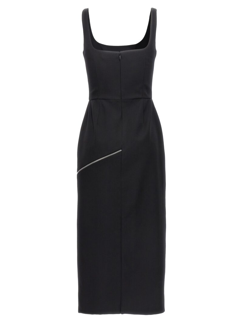 Zip wool midi dress 757633QJAAC1000 ALEXANDER MCQUEEN Black