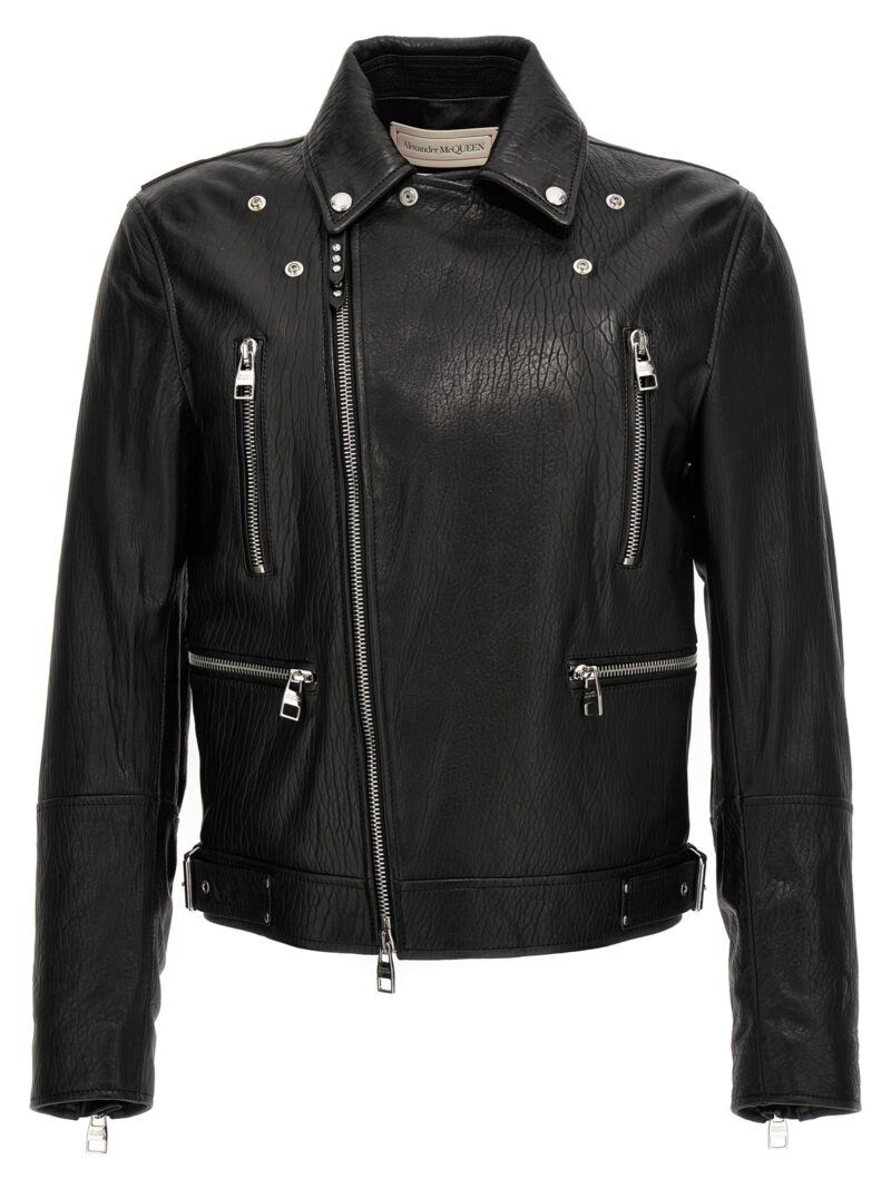 Texture leather jacket 626381Q5LDS1000 ALEXANDER MCQUEEN Black