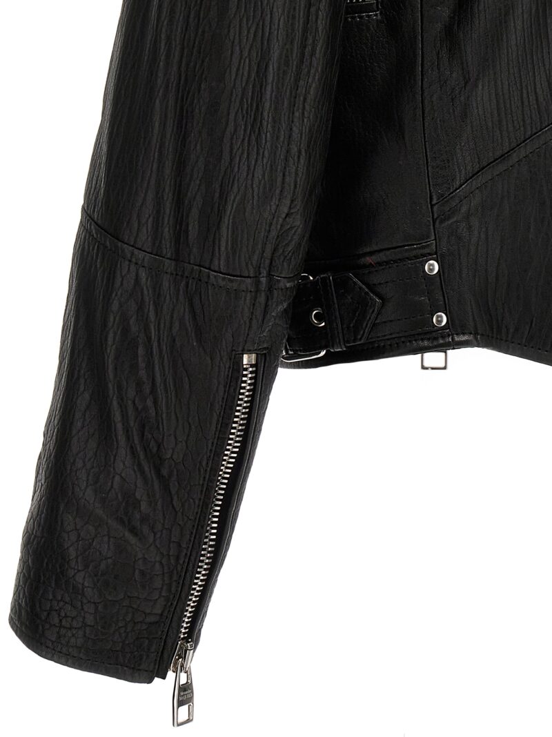 Texture leather jacket Fall Winter 2024/2025 ALEXANDER MCQUEEN Black