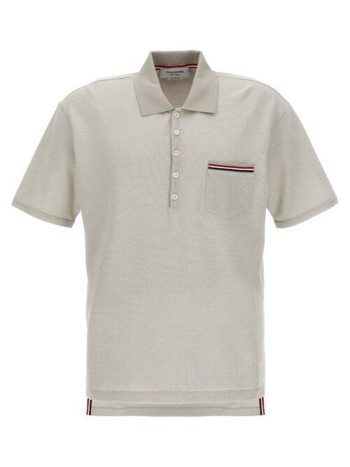 'RWB' polo shirt THOM BROWNE Gray