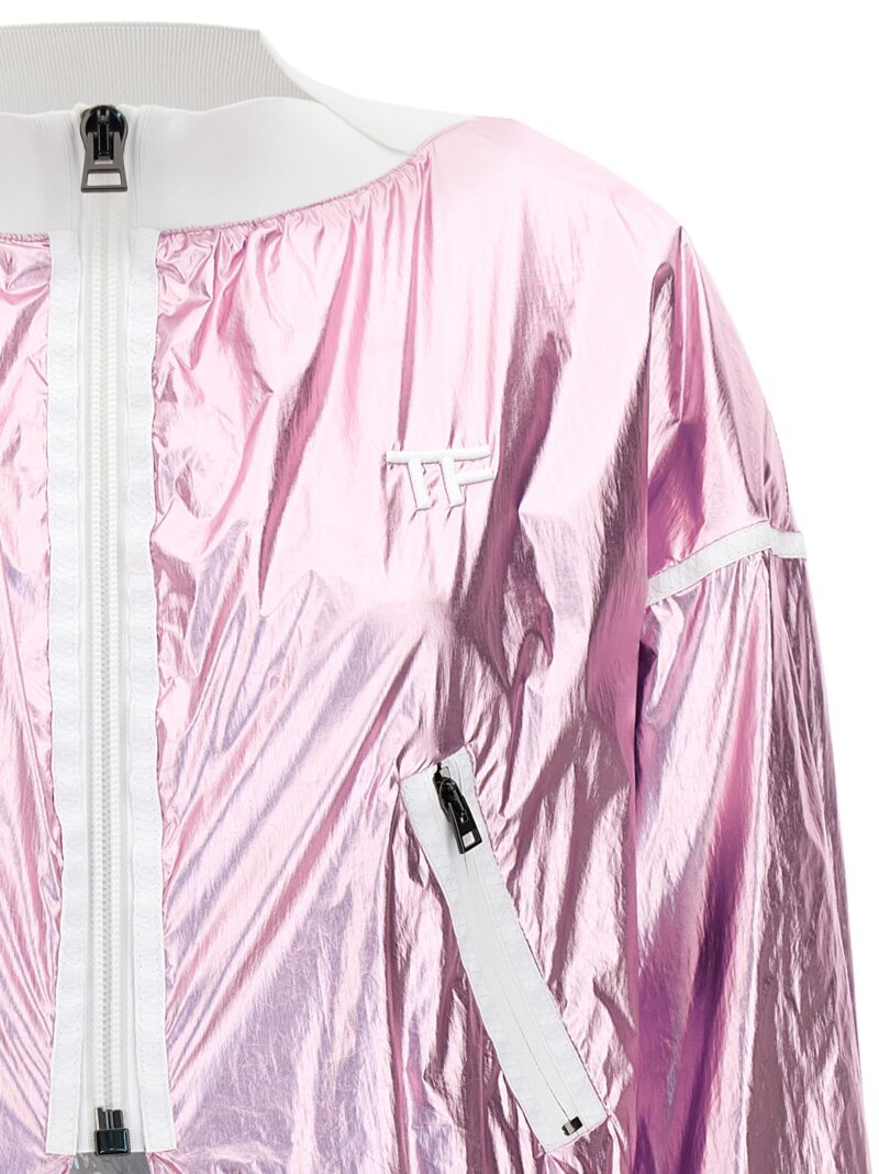 Laminated track bomber jacket Woman TOM FORD Pink