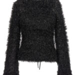 Cut-out lurex sweater VICTORIA BECKHAM Black