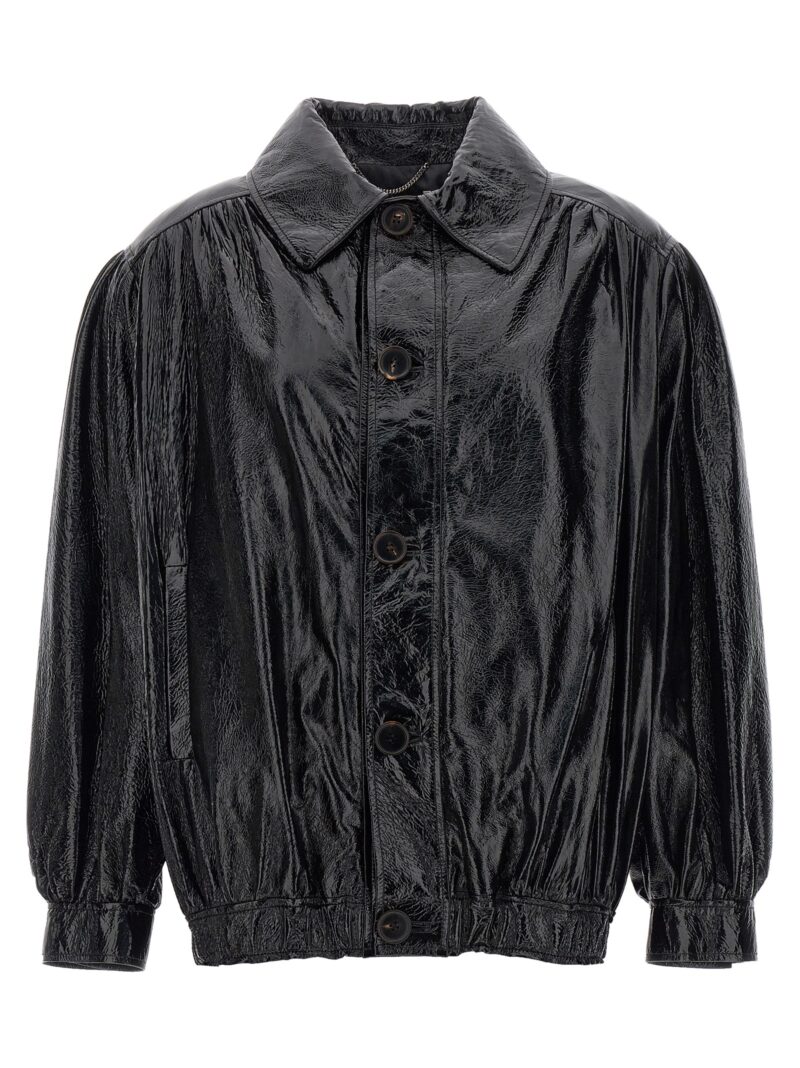 Leather bomber jacket ALESSANDRA RICH Black