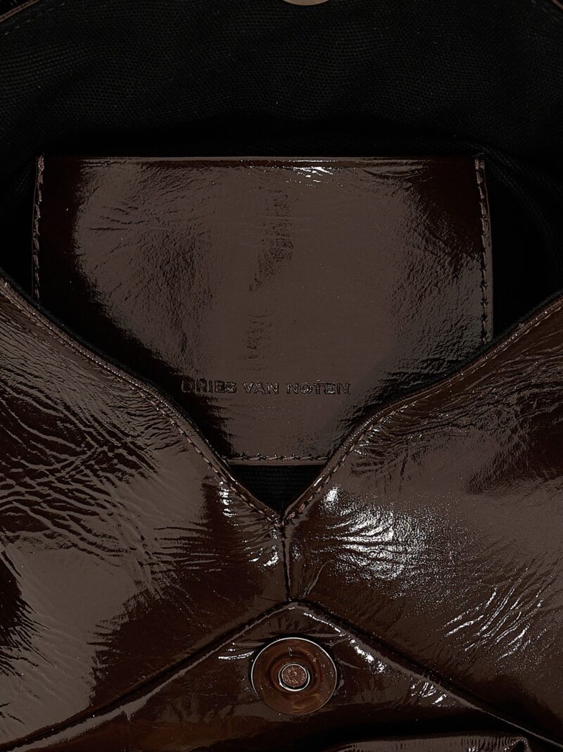 'Ruffle' clutch 80% leather 20% cotton DRIES VAN NOTEN Brown