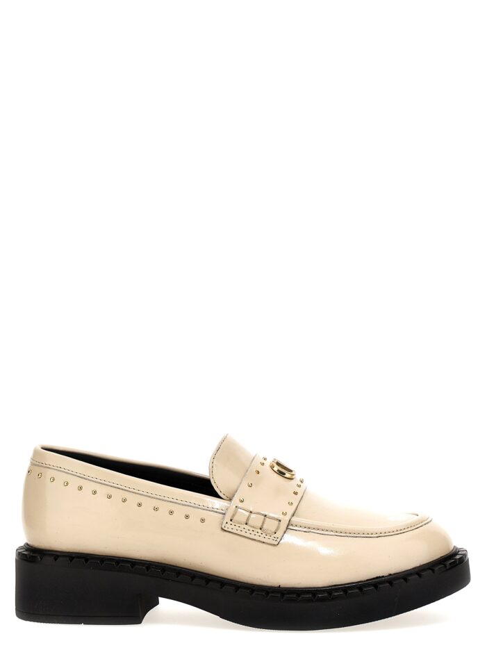 Studded logo loafers TWIN SET White/Black