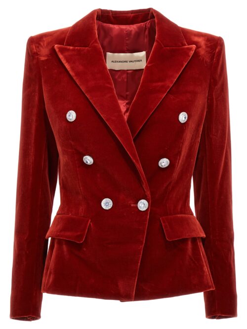 Double breast velvet blazer jacket ALEXANDRE VAUTHIER Red
