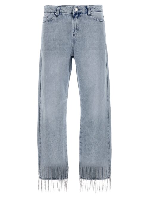 Rhinestone fringed jeans KARL LAGERFELD Light Blue