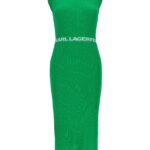 Logo knit dress KARL LAGERFELD Green