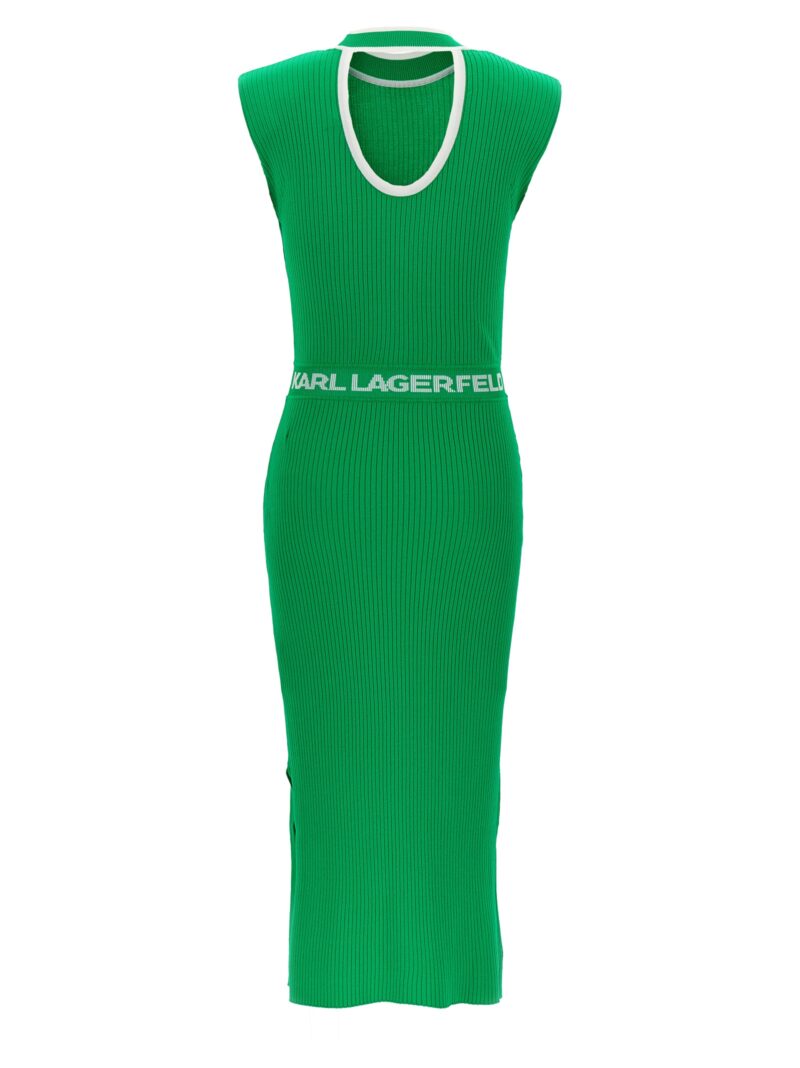 Logo knit dress 235W1310693 KARL LAGERFELD Green