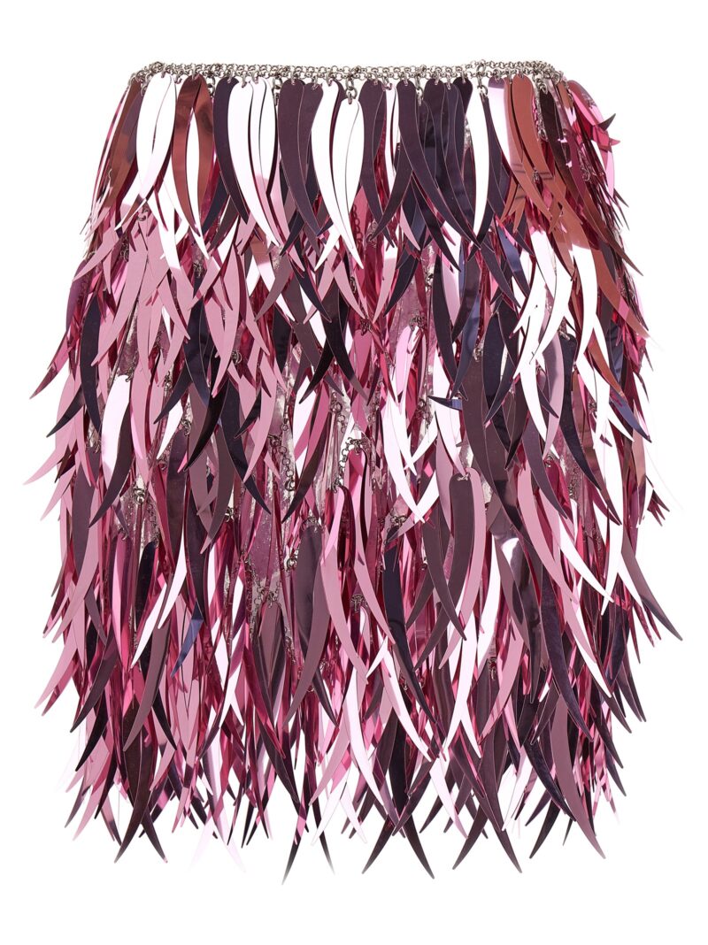 Metallic feather skirt PACO RABANNE Pink