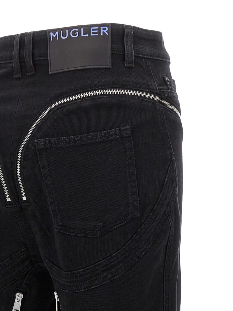 'Zipped spiral' jeans  MUGLER Black