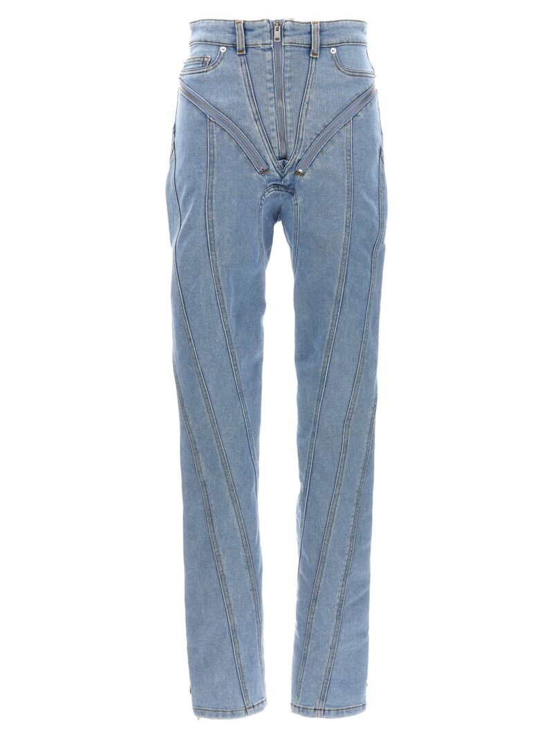 'Zipped spiral' jeans MUGLER Light Blue