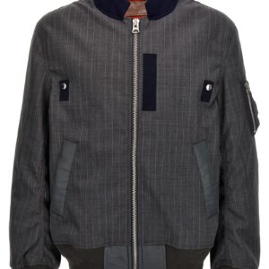 Pinstriped bomber jacket SACAI Gray