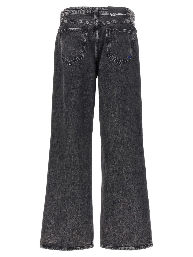 Rhinestone detail jeans 240J1115197 KARL LAGERFELD Black