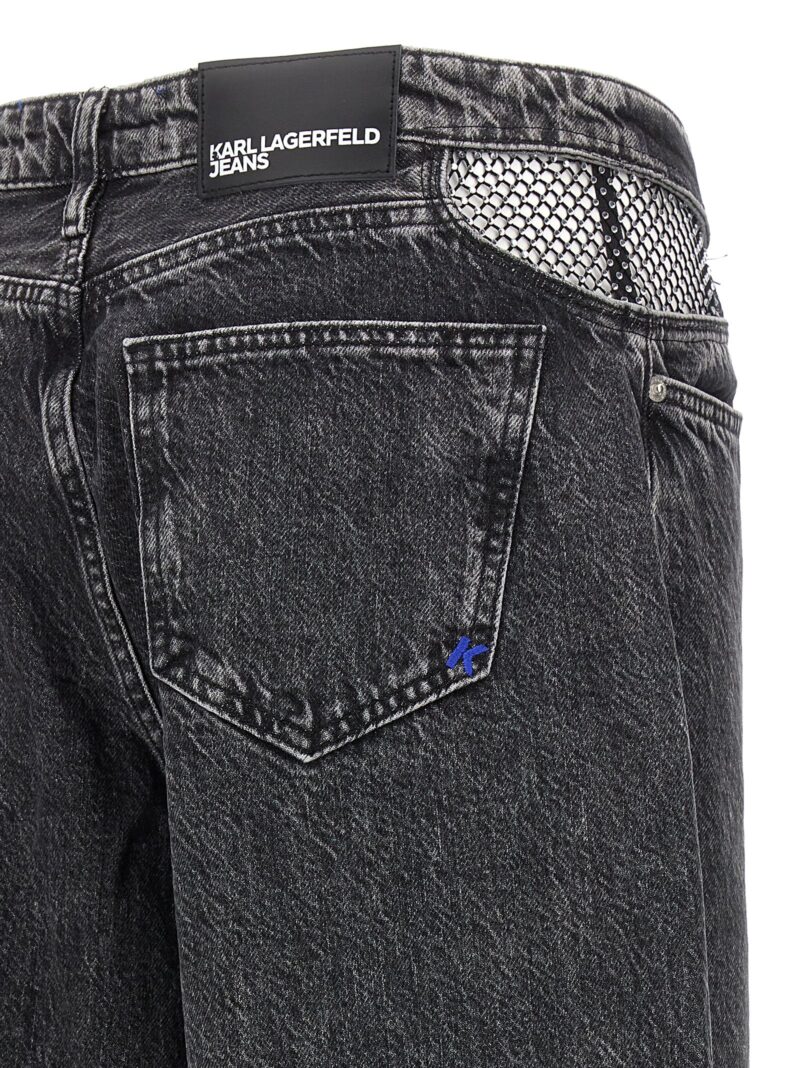 Rhinestone detail jeans 100% cotton KARL LAGERFELD Black