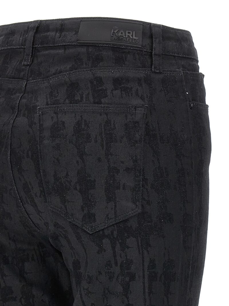 'Aop' jeans 82% cotton 16% polyester 2% elastane KARL LAGERFELD Black