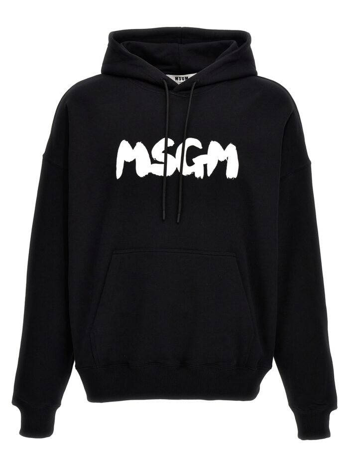 'Logo brush' hoodie MSGM Black
