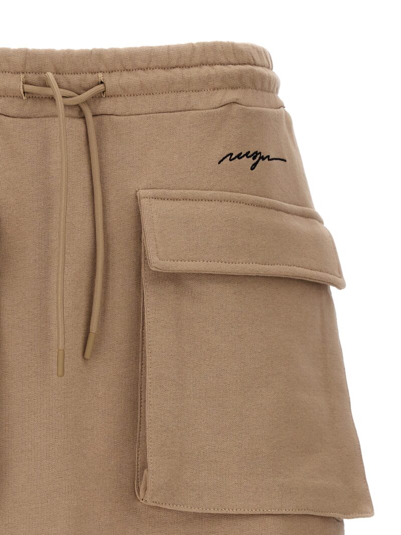 Logo embroidery cargo skirt Woman MSGM Beige