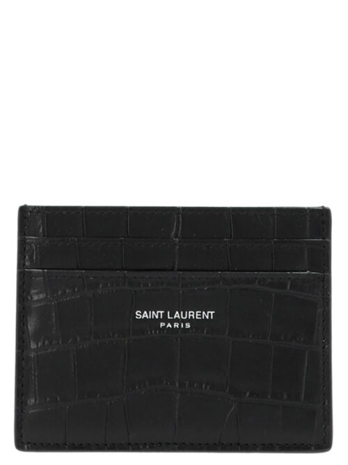 Logo card holder SAINT LAURENT Black