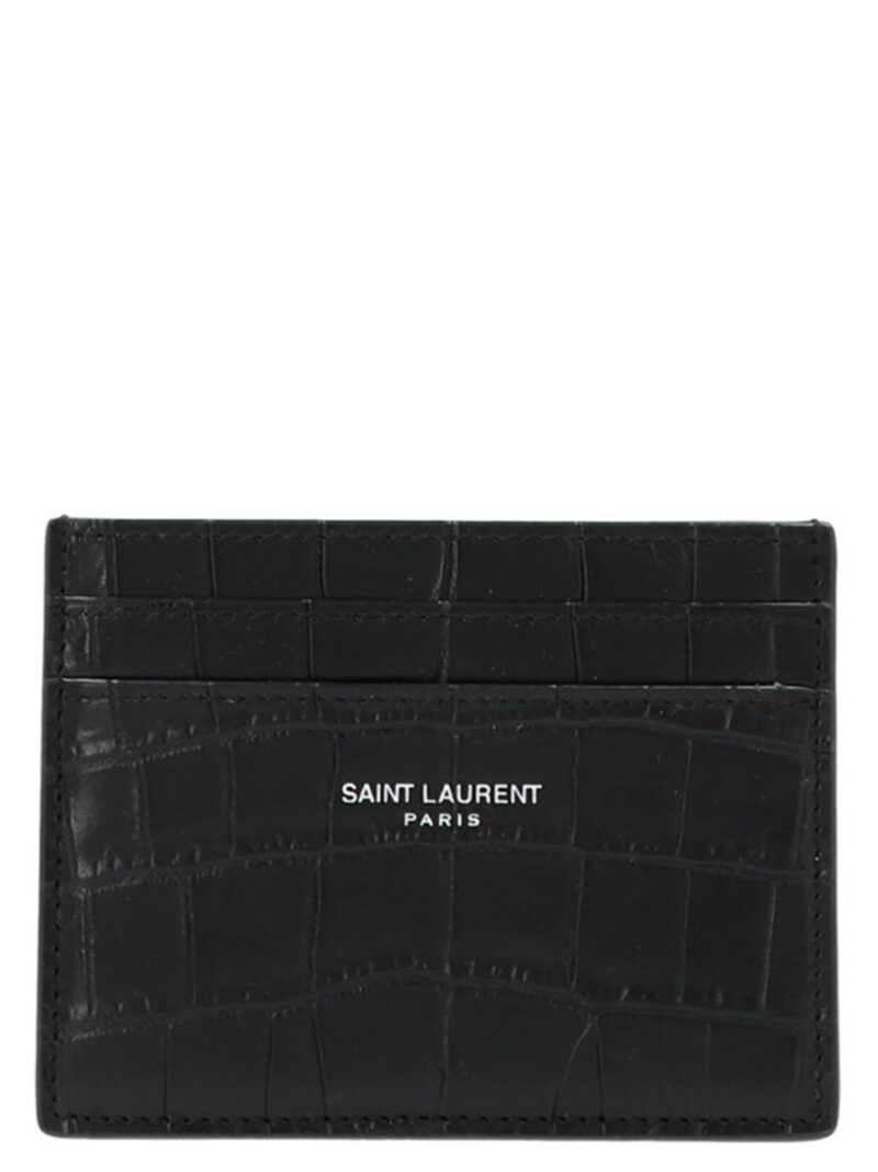 Logo card holder SAINT LAURENT Black