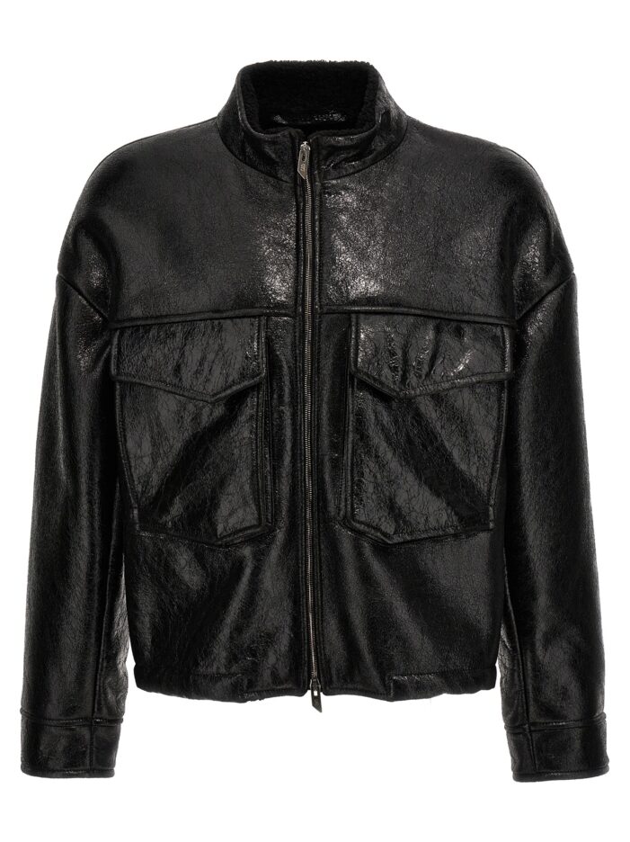 Craclè leather jacket SALVATORE SANTORO Black