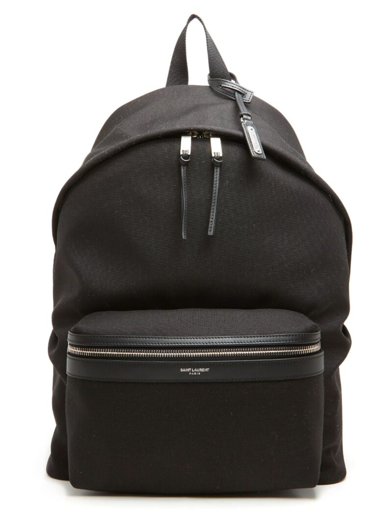 Logo backpack SAINT LAURENT Black