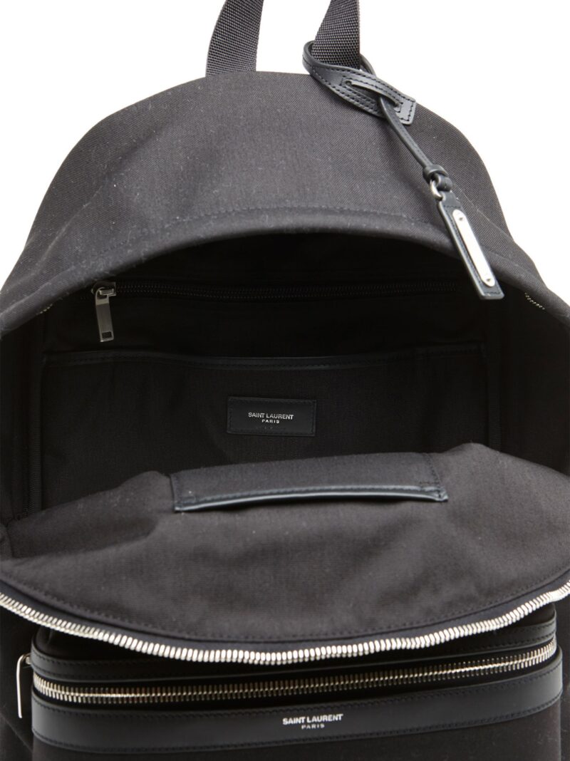 Logo backpack Man SAINT LAURENT Black