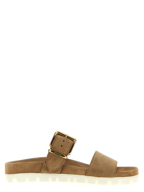 Suede sandals MIU MIU Beige