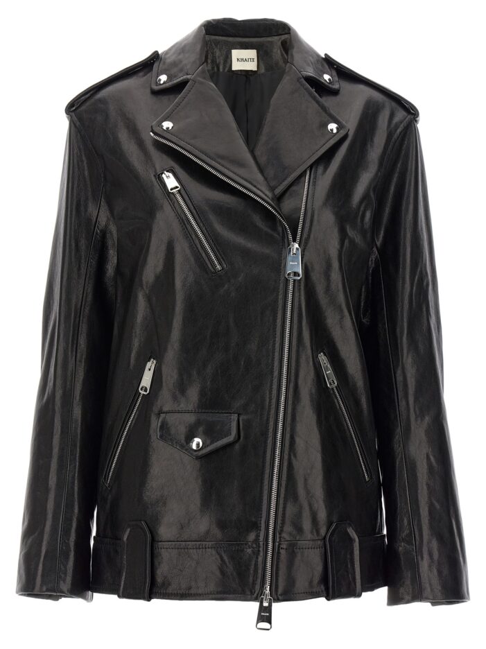 'Hanson' leather biker jacket KHAITE Black