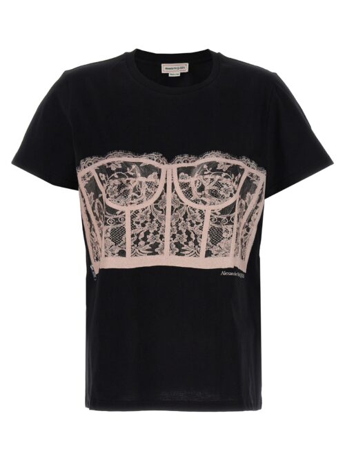 'Corset' T-shirt ALEXANDER MCQUEEN Black