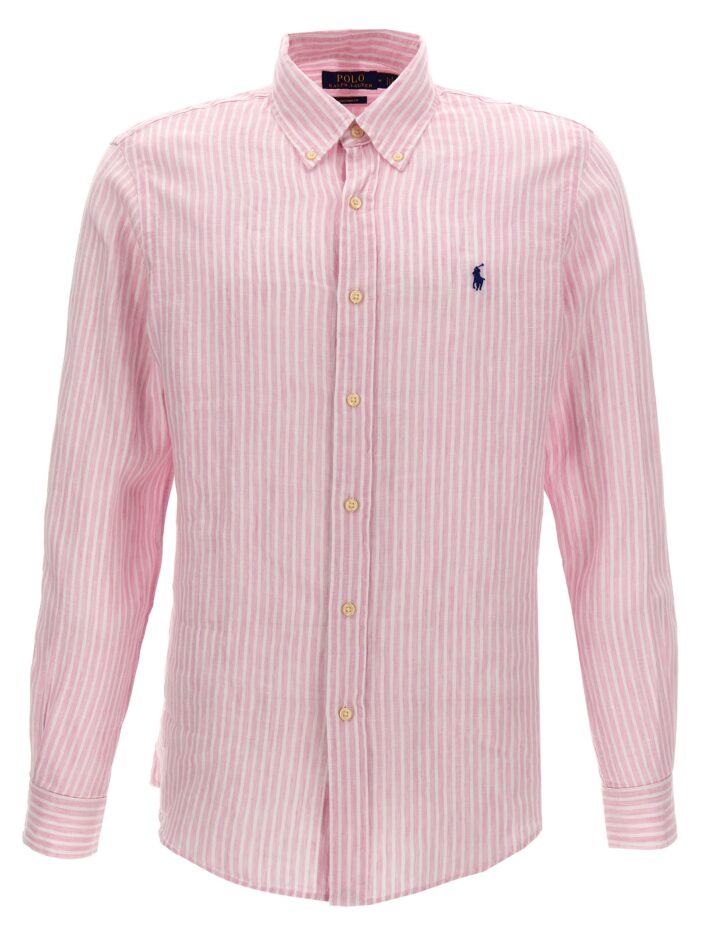Striped linen shirt POLO RALPH LAUREN Pink